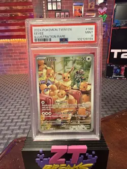 Eevee 188/167 Illustration Rare PSA 9 - Twilight Masquerade Pokemon - Image 1