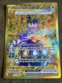 Pokemon TCG Terapagos ex Gold 173/142 SV07: Stellar Crown Hyper Rare - Image 1