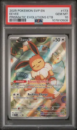 2025 POKEMON SVP EN-SV BLACK STAR PROMO #173 EEVEE PSA 10 - Image 1