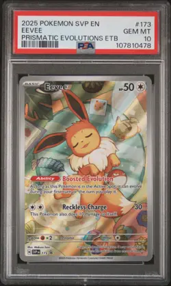 2025 POKEMON SVP EN-SV BLACK STAR PROMO #173 EEVEE PSA 10 - Image 1