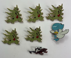 7 Various Pokemon Enamel Collector Pin Lot Mega Tyranitar Quaxly Eternatus - Image 1