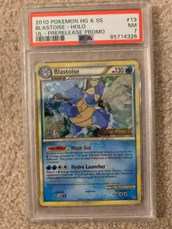 Pokemon 2010 HGSS Unleashed Blastoise Prerelease Holo Promo PSA 7 - Image 1