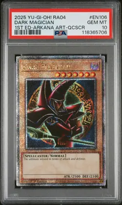 2025 YU-GI-OH! RA04-QUARTER CENTURY STAMPEDE #EN106 DARK MAGICIAN PSA 10 - Image 1