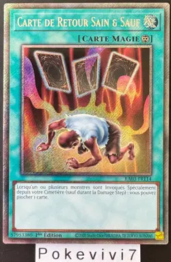 Carte YU-GI-OH! CARTE DE RETOUR SAIN & SAUF RA03-FR114 PSR NEUF - Image 1