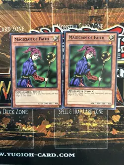 Yu-Gi-Oh! Magician of Faith Spellcaster Card X2 NM 1st Edition BLACK RARE - Image 1