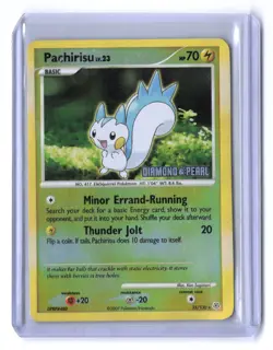 Pachirisu 35/130 Rare Diamond and Pearl Reverse Holo Stamped Pokemon TCG Card NM - Image 1