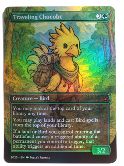 Traveling Chocobo FOIL Proxy Card with Custom Art Design Final Fantasy - Image 3