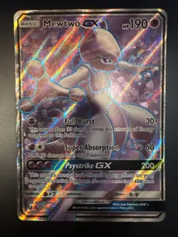 Pokemon Mewtwo GX TCG Full Art Ultra Rare Holo Card 72/73 Shining Legends - Image 1