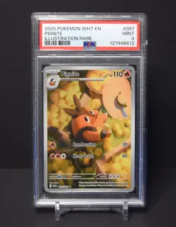 Pokemon TCG Pignite 097/086 2025 White Flare Illustration Rare Card - PSA 9 MINT - Image 1