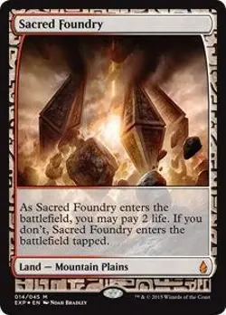 Magic MTG Zendikar Expeditions FOIL Sacred Foundry NEAR MINT NM - Image 1