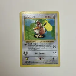 Pokemon TCG Farfetch'd Base Set, Shadowless Uncommon Card 27/102 - Image 1