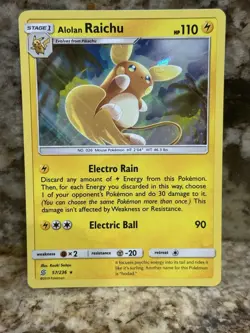 2019 Pokemon TCG Alolan Raichu 57/236 SM Unified Minds Holo Rare NM - Image 1