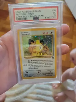 ✨SWIRL✨2000 POKEMON PROMO MEOWTH-HOLO GAME BOY-BLACK STAR PSA 5 - Image 4