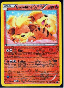 2013 GROWLITHE RC4/RC25 Legendary Treasures Pokemon Radiant Collection HOLO (G13 - Image 1