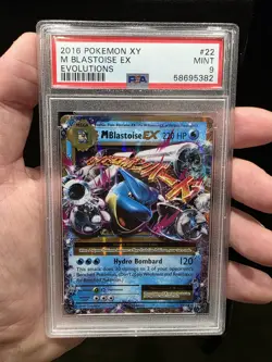 2016 Pokemon XY Evolutions Mega Blastoise EX Full Art 22/108 PSA 9 MINT - Image 1