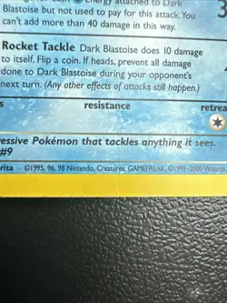 Pokemon Dark Blastoise 3/82 Team Rocket Holo Rare Vintage WOTC HP - Image 5