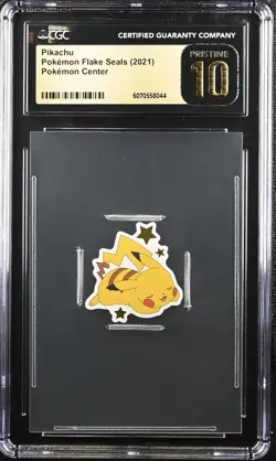 Pikachu - 2021 Pokemon Center Flake Seals - CGC Pristine 10 - Top Pop 1 Of 1! - Image 1