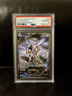 PSA 10 GEM MINT Arceus V Brilliant Stars Full Art Holo Pokemon 166/172 - Image 1