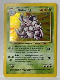 Pokemon TCG Nidoking Base Set 11/102 Holo Rare Unlimited 1999 WOTC - Image 1
