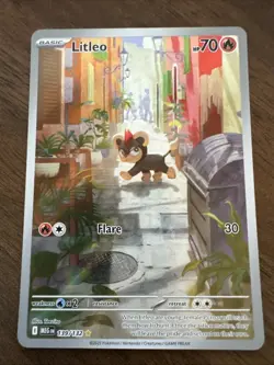 Pokemon Litleo 139/132 Me01: Mega Evolution Illustration Rare Holo - Image 1