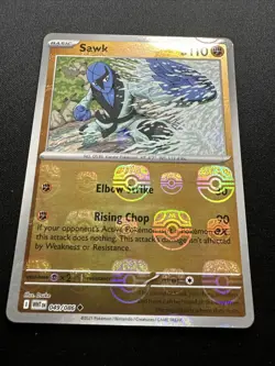 Sawk (Master Ball Pattern) 049/086 Sv: White Flare Holo 2025 Pokemon Card NM - Image 3
