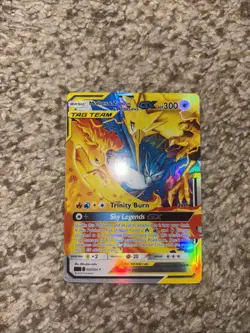 Pokemon Moltres Zapdos Articuno GX TCG Holo Card FAKE/REPLICA/DISPLAY ONLY - Image 1