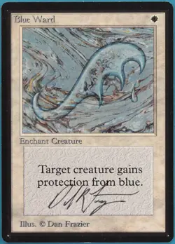 Blue Ward Beta NM White Uncommon SIGNED MAGIC MTG CARD (ID# 312210) ABUGames - Image 1