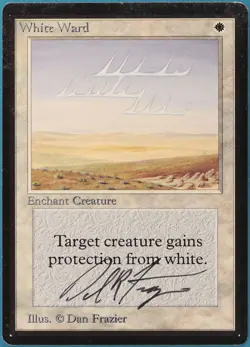 White Ward Beta PLD White Uncommon SIGNED MAGIC MTG CARD (ID# 221214) ABUGames - Image 1