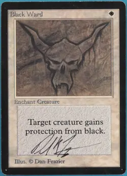 Black Ward Beta PLD White Uncommon SIGNED MAGIC MTG CARD (ID# 312240) ABUGames - Image 1