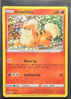 Growlithe 4/15 2022 McDonald's Holo Promo Card Pokemon TCG - Image 1