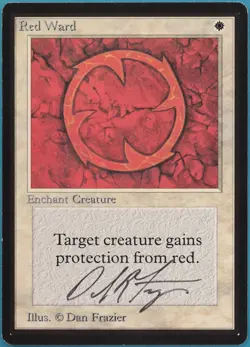Red Ward Beta NM White Uncommon SIGNED MAGIC MTG CARD (ID# 313911) ABUGames - Image 1