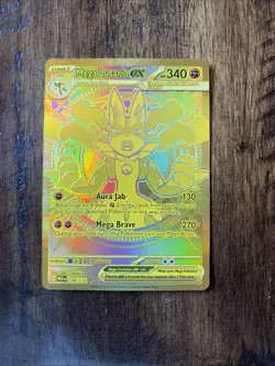 Mega Lucario EX 188/132 Hyper Rare Gold Mega Evolutions Pokemon Card NEAR MINT - Image 2