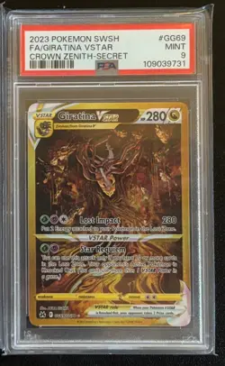 PSA 9 Giratina VSTAR GG69 Crown Zenith Galarian Gallery Secret Rare Pokemon Card - Image 1