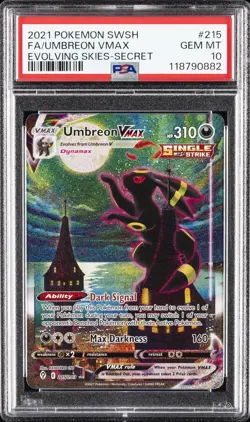 2021 POKEMON SWORD & SHIELD EVOLVING SKIES SECRET FULL ART/UMBREON VMAX PSA 10 - Image 1