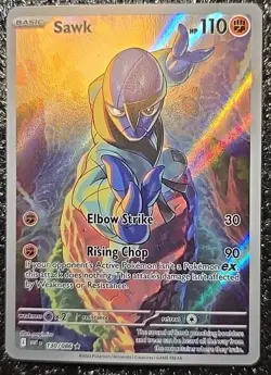 Pokemon TCG Sawk 130/086 White Flare Illustration Rare 2025 NM - Image 2