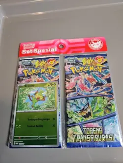 Set Spesial Pokemon Indonesia Topeng Transfigurasi SV6S Grookey Booster Pack - Image 1