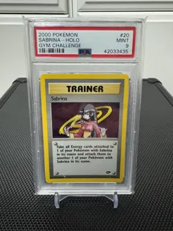 Pokemon TCG 2000 Sabrina Holo #20 Gym Challenge PSA 9 Mint - Image 1