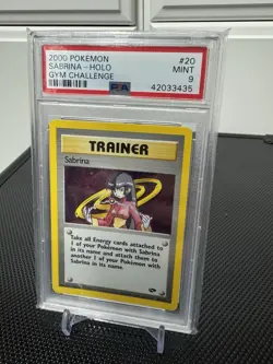 Pokemon TCG 2000 Sabrina Holo #20 Gym Challenge PSA 9 Mint - Image 2