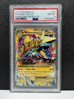 2014 POKEMON XY PHANTOM FORCES ULTRA RARE #120 M MANECTRIC EX PSA 8 - Image 1