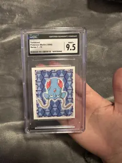 CGC 9.5 1999 #72 Tentacool Pokemon Series 1 Sticker Topps Merlin Vintage Rare S7 - Image 1