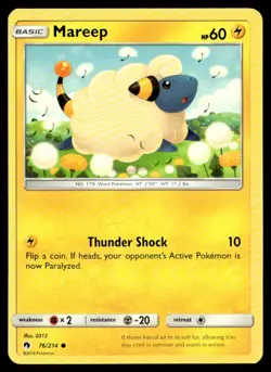 Mareep (76) SM - Lost Thunder 76/214 MP Pokemon TCG | Buy 10 Get 10 Free - Image 1