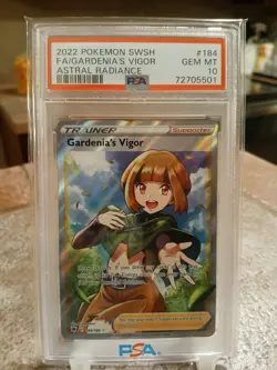 Pokemon TCG Gardenia's Vigor PSA 10 Astral Radiance Full Art Trainer #184 - Image 1