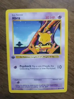 1999 Base Pokemon Abra 1st Edition Shadowless 43/102 - Image 2