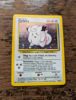 Pokemon Card Clefairy 5/102 Base Set Holo Rare Foil Wizards - Image 1