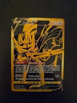 Zacian V SWSH076 Gold Holo Black Star Promo Card(Pokemon TCG Sword & Shield) - Image 1
