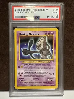 Pokemon Card Shining Mewtwo 109/105 Neo Destiny 2002 PSA 2 - Image 1