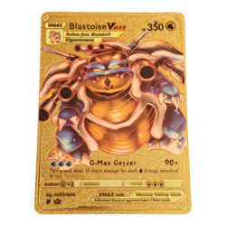 Blastoise VMAX Gold Fan Art Pokemon Card G-Max Geyser HP350 - Image 1
