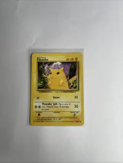 Pikachu Pokemon Trading Card 58/102 Original Base Set vintage collectible 1990s - Image 1