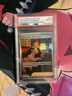 Pokemon TCG Giovanni's Charisma Holo Card 204/165 Special Illustration Rare - Image 1