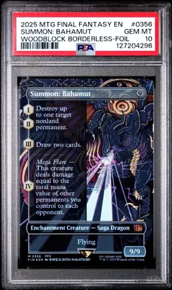 MTG PSA 10 Summon: Bahamut (Borderless) Final Fantasy Foil 0356 M - Image 1